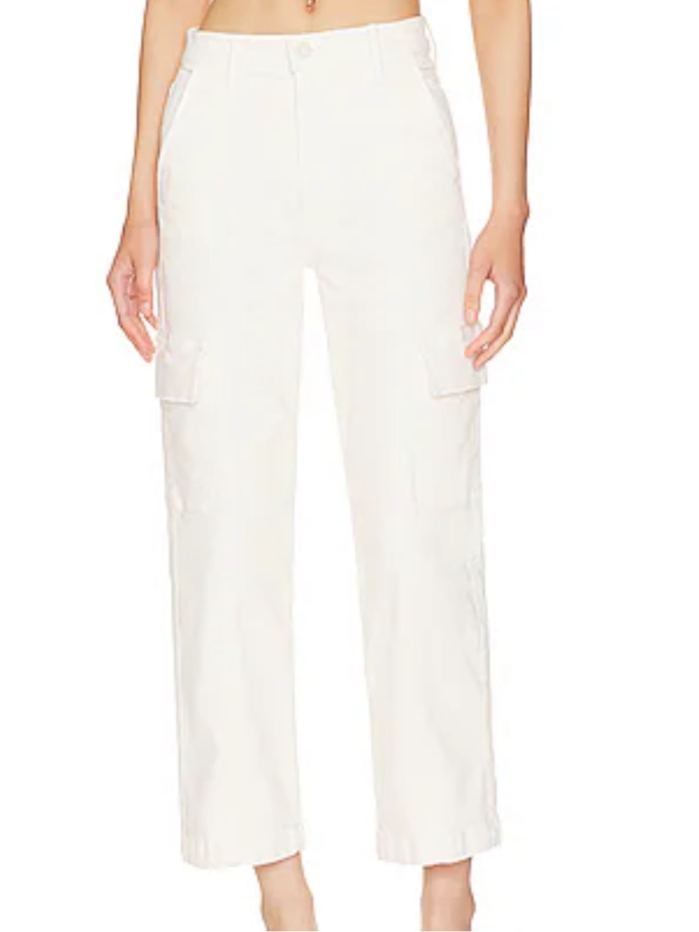 MOTHER Cargo Rambler Ankle Winter White Straight-Leg Cargo Pants